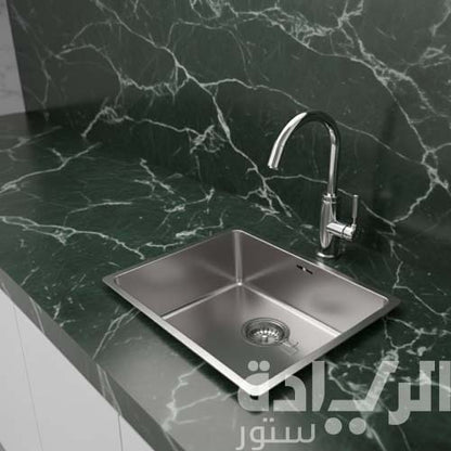 حوض مطبخ كورجي فضي من بيورتي ستانلس ستيل 304 – مقاس 55×40 سم موديل - PK002