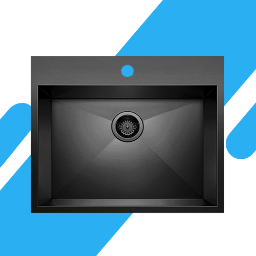 حوض مطبخ كورجي اسود بيورتي ستانلس ستيل 304 – 60×50 سم – صناعة تركية موديل - PK009-BLK