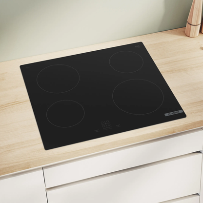 BOSCH Ceramic Electric Built-in Hob 60 cm – 4 Burners – 17 Power Levels – Frameless – Model PKE611BA2E