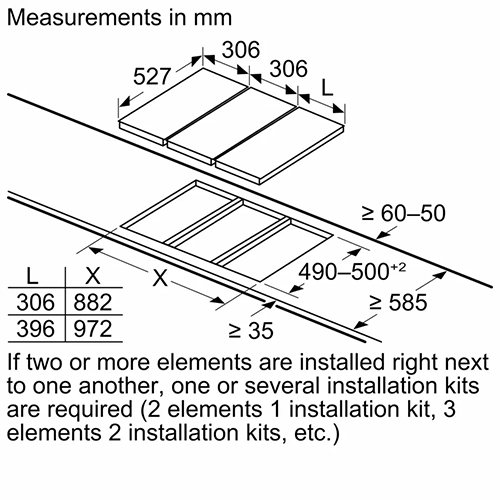 بوتاجاز بلت إن كهرباء بوش Domino Series 2 – 30 سم سيراميك - PKF375CA2E