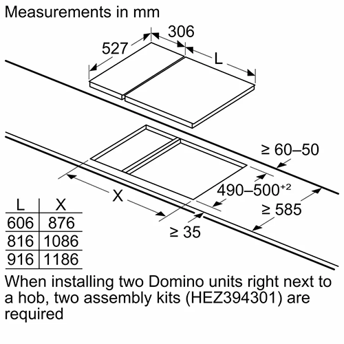 بوتاجاز بلت إن كهرباء بوش Domino Series 2 – 30 سم سيراميك - PKF375CA2E