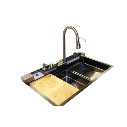 حوض مطبخ كوري من بيورتي مقاس 75*48 سم ديجيتال بزراير - موديل - PSM 750 BL Digital