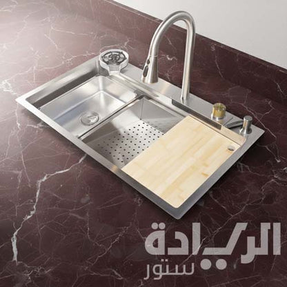 حوض مطبخ بيورتي - ستانلس ستيل 75×48 سم - PSM 750 ST