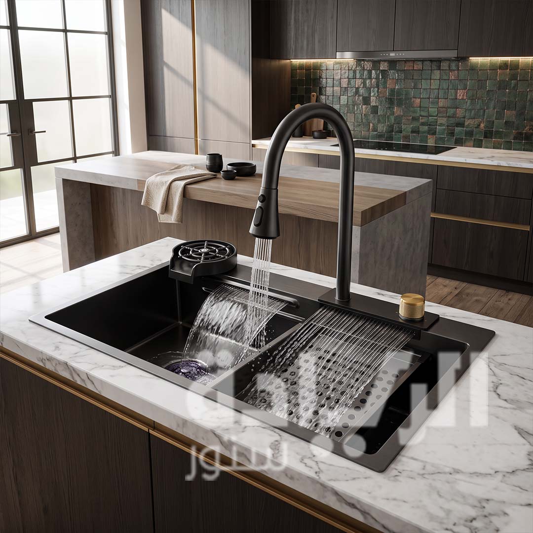 Korean black stainless steel kitchen sink, Purity brand, size 80*48, model PSM 800 BL