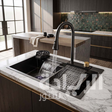 حوض مطبخ استانلس كوري اسود ماركة بيورتي مقاس 80*48 موديل PSM 800 BL
