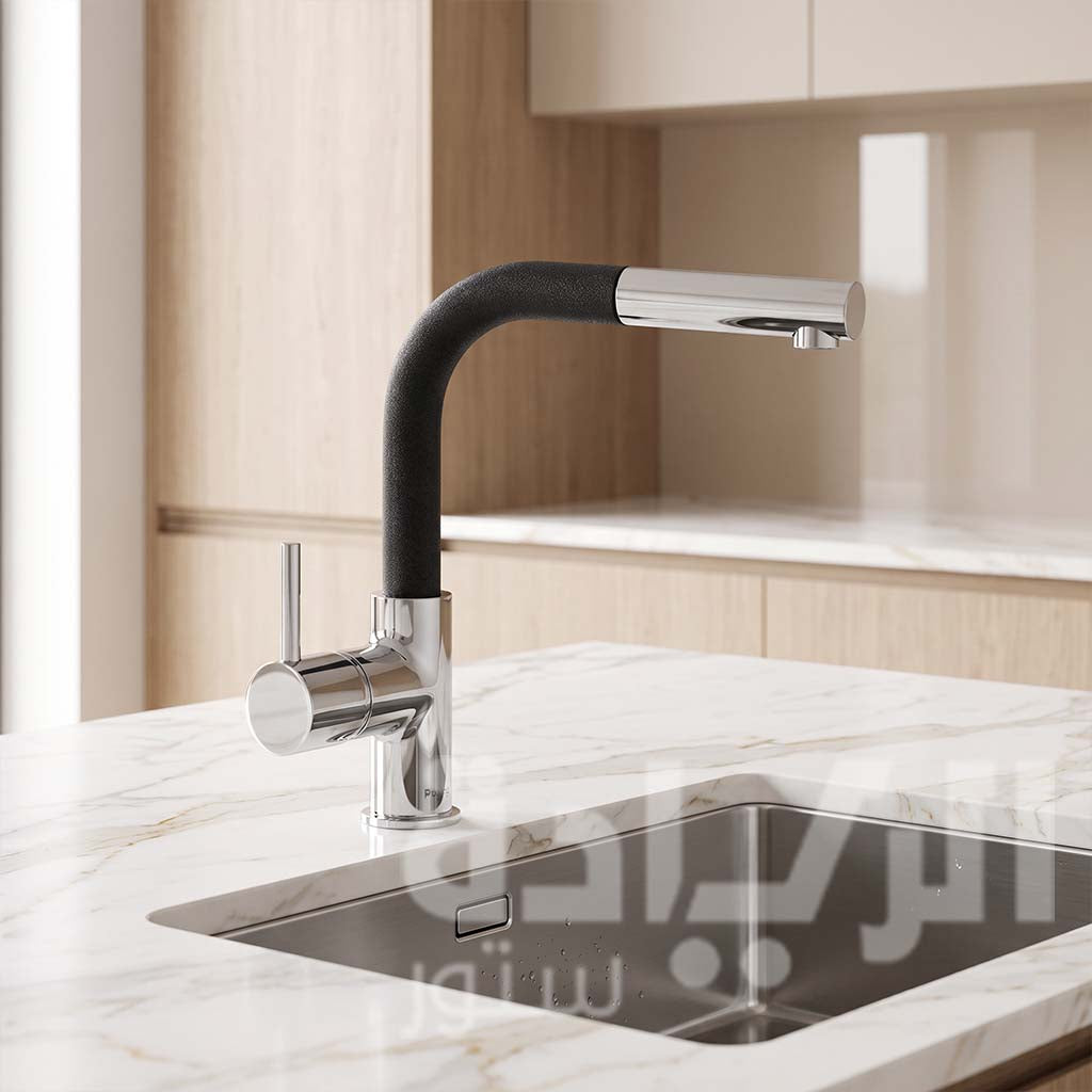 Purity Kleine Pull-Out Kitchen Mixer Black Metallic x Chrome - PU157344714