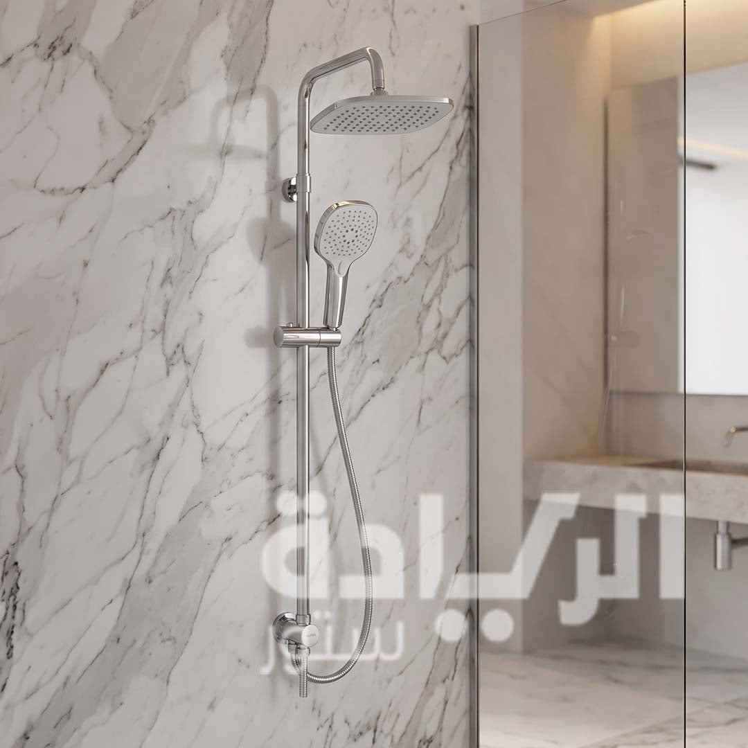 Purity Mode S Turkish Shower System (Rain Shower) - Complete Square Design with Mixer - PU15780191