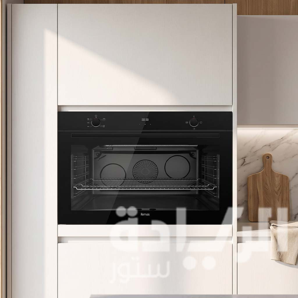 Femas 90 cm Gas Built-in Oven – 113 Liter Capacity – Digital Timer – Black Glass – Model QGDMD-975DT3-CS