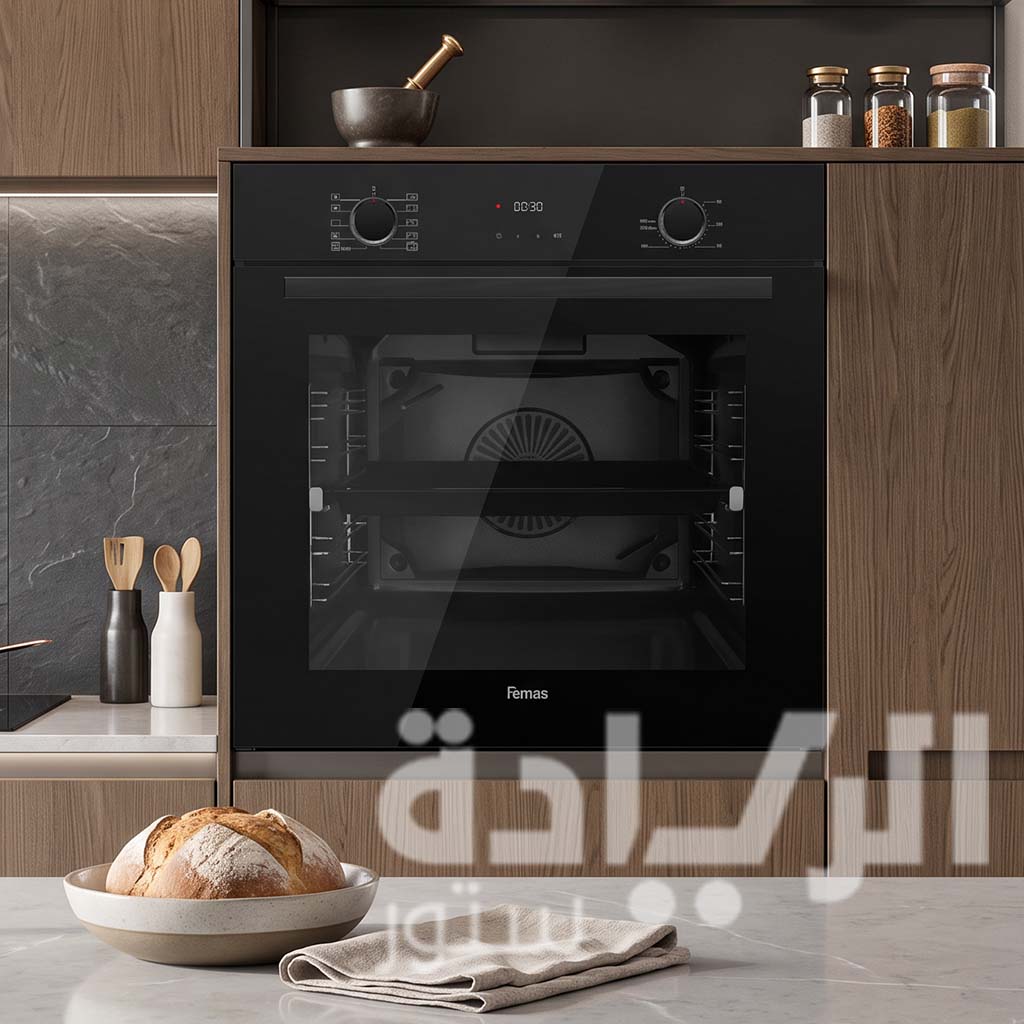 Femas 60 cm Built-in Electric Oven – 10 Functions – 73 Liter Capacity – Digital – Black Glass – Model QXDMD-662-CS