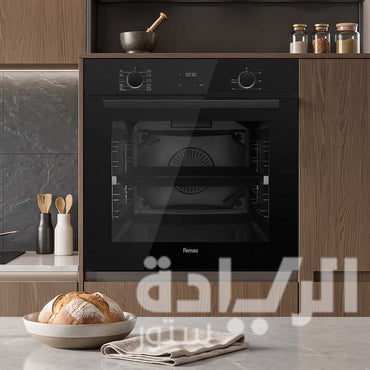 فرن بلت إن كهرباء فيماش (Femas) 60 سم – 10 وظائف – سعة 73 لتر – ديجيتال – زجاج أسود – موديل QXDMD662CS
