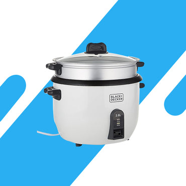 جهاز طهي الأرز بلاك أند ديكر – 2.5 لتر – 1100 وات – صينية بخار – موديل RC2850