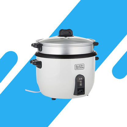 جهاز طهي الأرز بلاك أند ديكر – 2.5 لتر – 1100 وات – صينية بخار – موديل RC2850