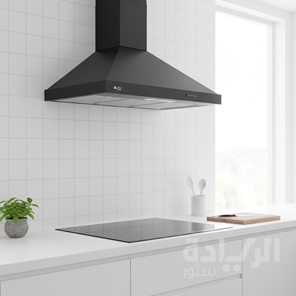 شفاط مطبخ بيورتي هرمي 90 سم أسود Roma BL | قوة 650 م³/ساعة