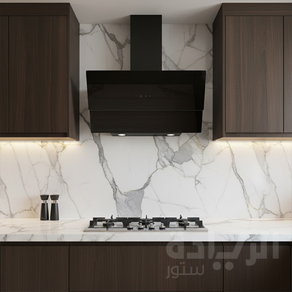 شفاط مطبخ 90 سم أسود من بيورتي بقوة شفط 1000 م3/ساعة - موديل - ROSE PLUS BL 90CM