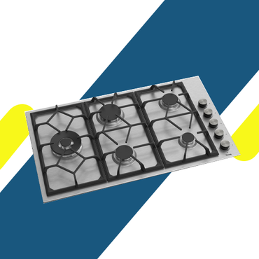 مسطح غاز بلت إن فيمس 5 شعلة استانلس 90 سم شعلات سباف إيطالية وإشعال ذاتي – موديل – RT 231