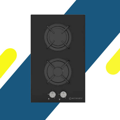 مسطح غاز إيكوماتيك بلت إن – 30 سم – 2 شعلة – كريستال أسود – موديل – S307RBC