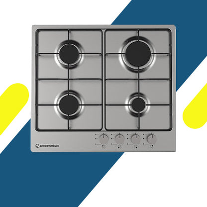 بوتاجاز غاز بلت إن إيكوماتيك S603BS – 4 شعلة – ستانلس ستيل – 60 سم – إشعال أوتوماتيكي وأمان كامل