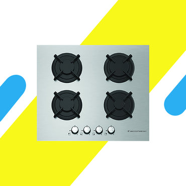 مسطح بلت إن غاز إيكوماتيك كريستال – 60 سم – 4 شعلات فلات – ستانلس ستيل – موديل – S603RBC