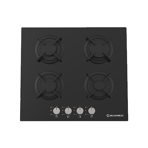 مسطح غاز إيكوماتيك بلت إن – 60 سم – 4 شعلات – كريستال أسود – موديل – S607RBC