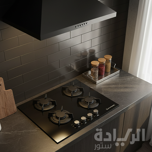 مسطح غاز إيكوماتيك بلت إن – 60 سم – 4 شعلات – كريستال أسود – موديل – S607RBC