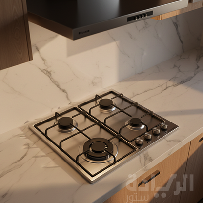 بوتاجاز بلت إن إيكوماتيك غاز 4 شعلات – 60 سم ستانلس ستيل – موديل – S613S