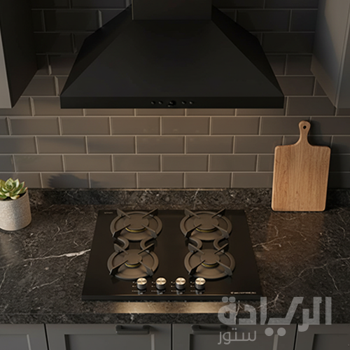 مسطح غاز إيكوماتيك بلت إن – 60 سم – 4 شعلات كريستال أسود – S617DC