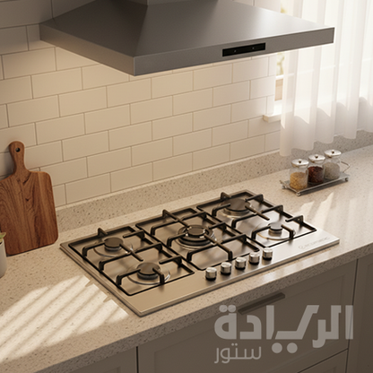 مسطح غاز إيكوماتيك بلت إن – 90 سم – 5 شعلة – ستانلس ستيل – موديل – S9003M