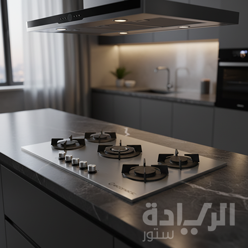 مسطح إيكوماتيك غاز بلت إن – 90 سم 5 شعله – زجاج مغطي باستانليس – موديل – (S903RC (FLAT