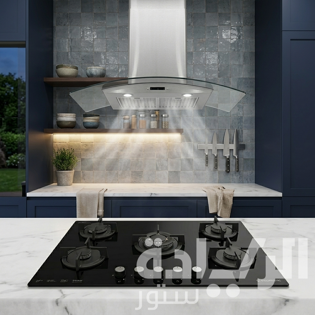Ecomatic Built-in Crystal Gas Hob 90 cm - 5 Cast Iron Burners - Model - S9117RC