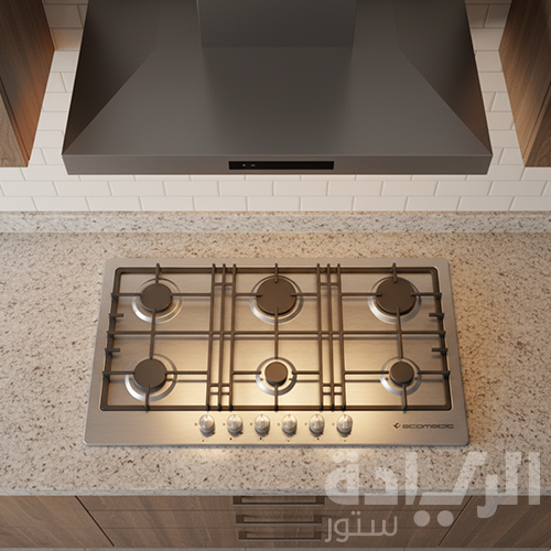 مسطح بلت إن غاز إيكوماتيك – 92 سم – 6 شعلات – ستانلس ستيل مقاوم للصدأ – موديل – S943XL6C