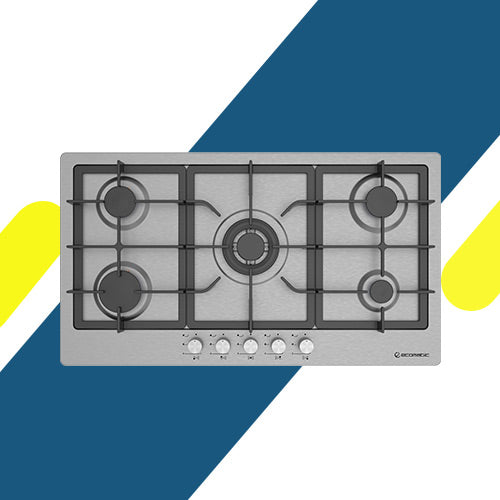 مسطح غاز إيكوماتيك بلت إن – 92 سم – 5 شعلات ستانلس ستيل بإشعال أوتوماتيك – موديل – S953XLC
