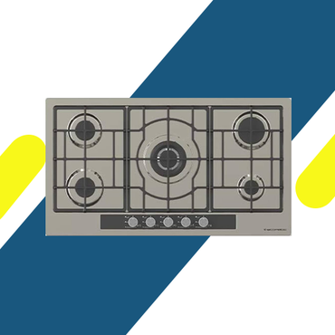 مسطح إيكوماتيك بلت إن غاز – 92 سم – 5 شعلات – ستانلس ستيل وكريستال – إشعال أوتوماتيك – موديل – S963XLGC