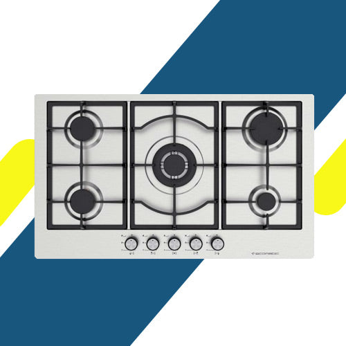 مسطح غاز بلت إن إيكوماتيك – 90 سم – 5 شعلات ستانلس ستيل – إشعال أوتوماتيك – موديل – S973C