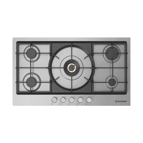 مسطح غاز إيكوماتيك بلت إن 92 سم – 5 شعلات – ستانلس ستيل – إشعال أوتوماتيك – أمان كامل – موديل – S983XLPRO