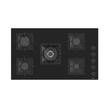 مسطح غاز فيماس – 90 سم – 5 شعلات غاز – زجاج أسود - مفاتيح جانبية موديل - SC225