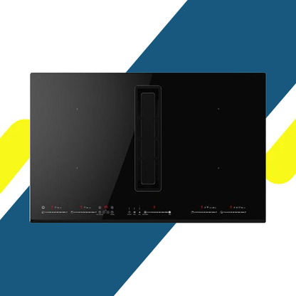 كيتشن لاين مسطح 4 عين كهرباء اندكشن كهرباء مع شفاط بلت ان زجاجي سيراميك اسود مقاس - 80 سم - موديل - SF06W