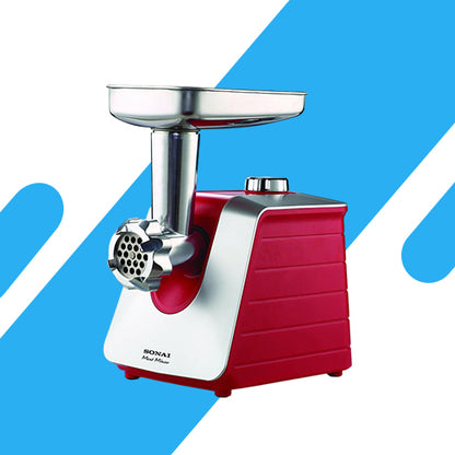 مفرمة لحم سوناي 2 في 1 - 1000 وات - أحمر - موديل SH-4060