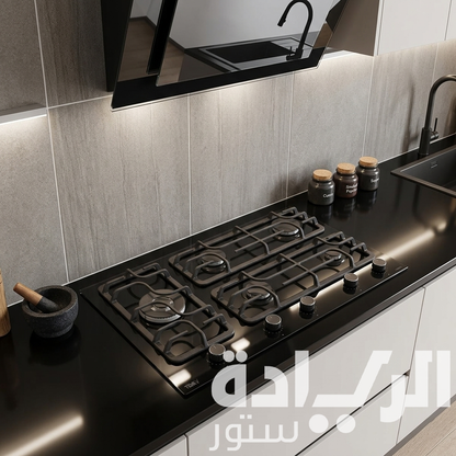 مسطح بلت إن غاز تيفا (Teva) 90 سم – زجاج ألماني 8 ملم – 5 شعلة (2 شعلة ثلاثية) – موديل SL145