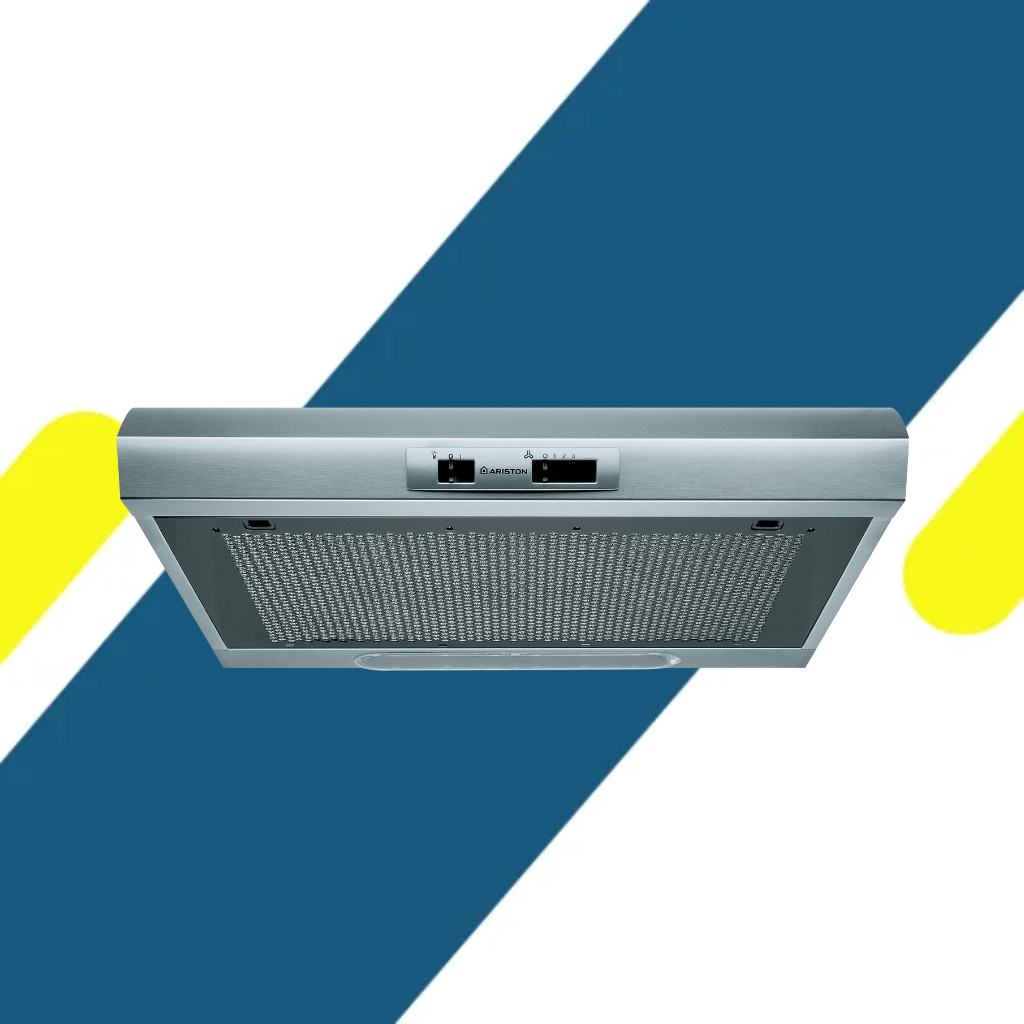شفاط مطبخ أريستون Ariston 60 سم - قوة شفط 185  ستانلس ستيل إضاءة LED مزدوجة، فلاتر معدنية 106 وات – موديل SL16LIX