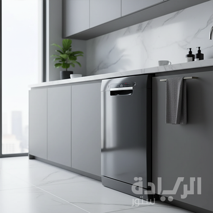 غسالة أطباق بوش سيريس 4 - 60 سم، لون أسود - موديل - SMS46NB01V