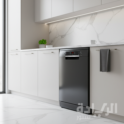 غسالة أطباق بوش تركي سيريس 4، 60 سم، فولاذ أسود مصقول مضاد للبصمات - موديل - SMS4IKC62T