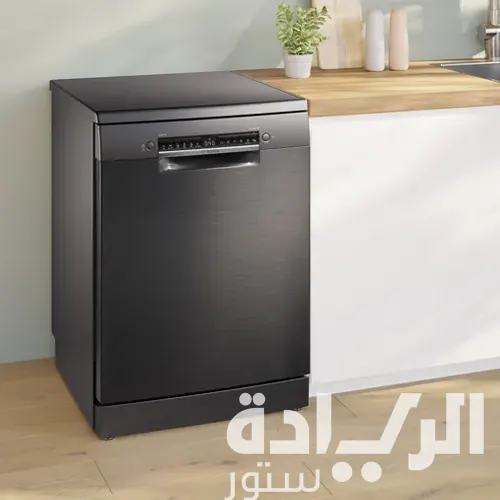 غسالة أطباق بوش تركي سيريس 4، 60 سم، فولاذ أسود مصقول مضاد للبصمات - موديل - SMS4IKC62T