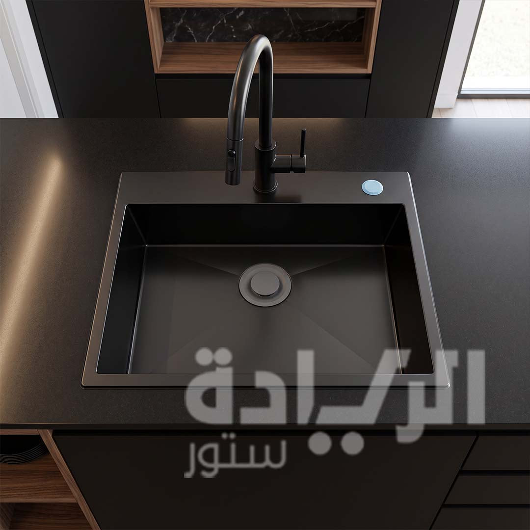 Black Purity Stainless Steel Kitchen Sink - 60x50 cm - Anti-Rust 304 Stainless Steel - Model - SQH 60 BL
