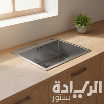 حوض مطبخ ستانلس ستيل بيورتي 60×50 سم - ستانلس 304 ضد الصدأ - موديل - SQH 60 ST