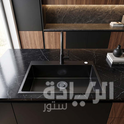 Purity Black Stainless Steel Kitchen Sink - 90x50 cm - Anti-rust 304 Stainless Steel - Model - SQH 90 BL