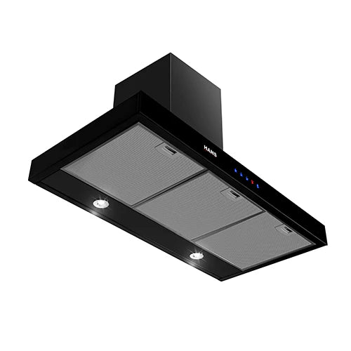 شفاط هانز 90 سم – أسود – قوة شفط 1000 م³/ساعة – 3 سرعات – إضاءة موديل LED - STILO B 90