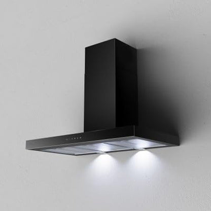 شفاط هانز 90 سم – أسود – قوة شفط 1000 م³/ساعة – 3 سرعات – إضاءة موديل LED - STILO B 90