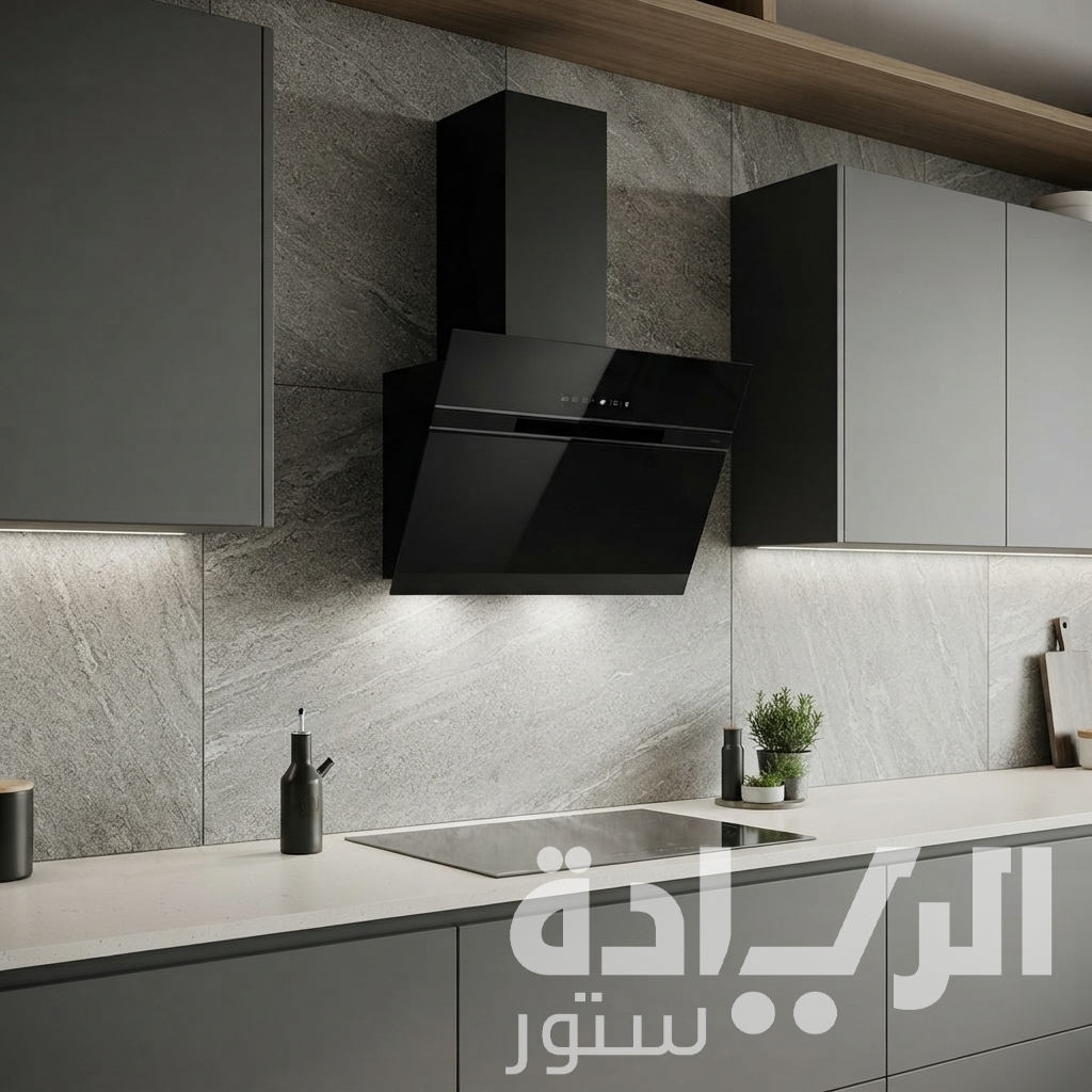 شفاط ديكوري اليكا (ELICA) 60 سم – قوة شفط 900 م³/ساعة – 265 وات – زجاج أسود – موديل STRIPE