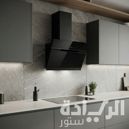 شفاط ديكوري اليكا (ELICA) 60 سم – قوة شفط 900 م³/ساعة – 265 وات – زجاج أسود – موديل STRIPE