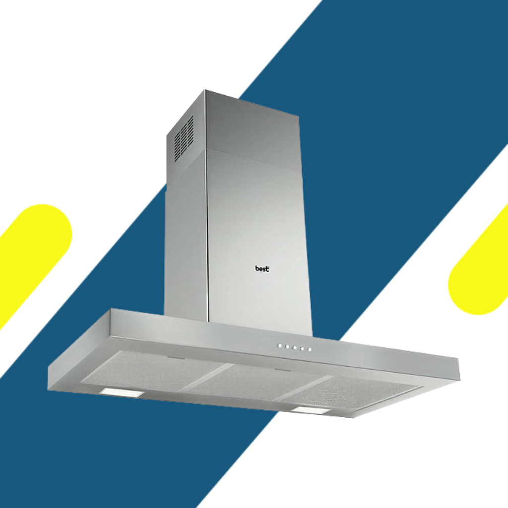 شفاط مطبخ حرف T بيست اير (Best air) 90 سم – موتور إيطالي 244 وات – قوة شفط 1000 م³/س – ستانلس – موديل TPRO 90 CM INOX